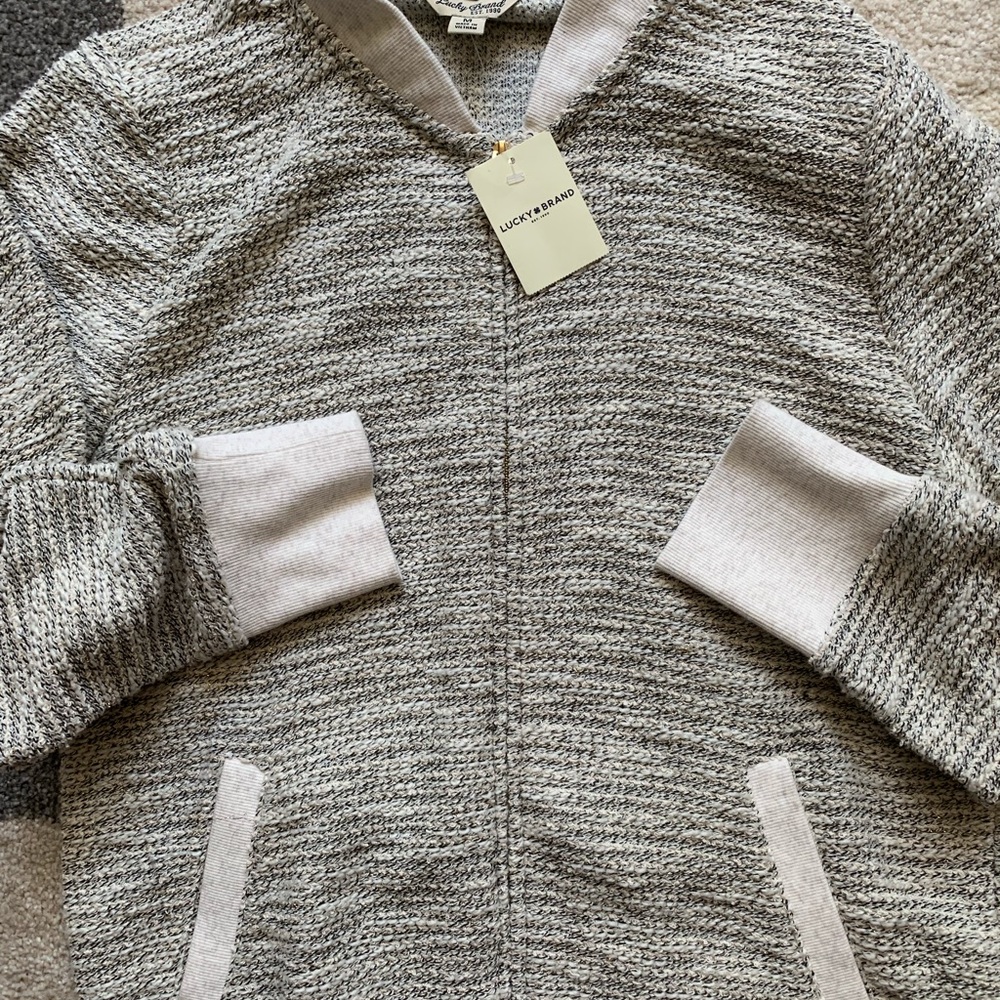 New lucky brand sweater cardigan gold specks